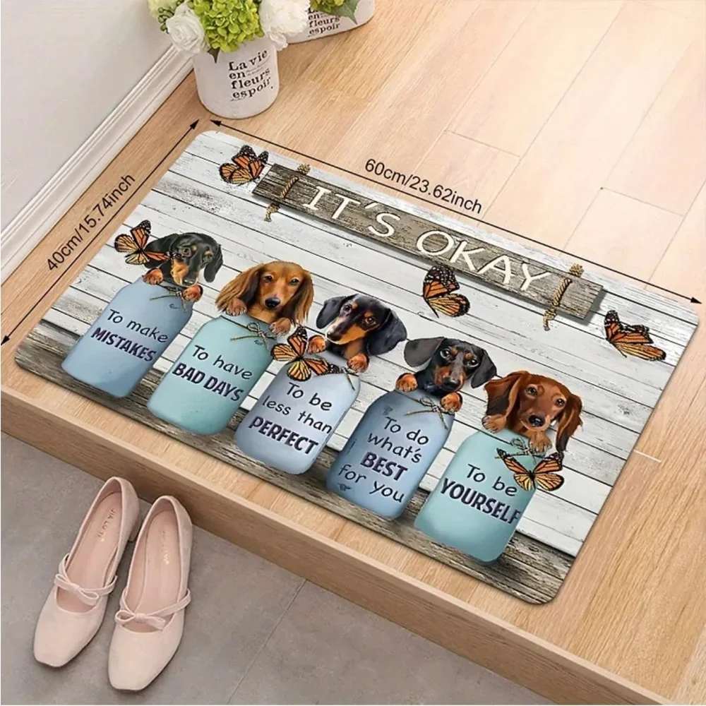 Dachshund Dog Themed Double-Sided Doormat